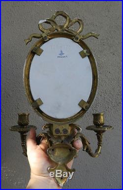 1 Sevres French Dore bronze sconce Porcelain Plaque KPM antique Vintage brass