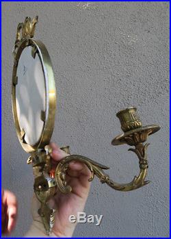 1 Sevres French Dore bronze sconce Porcelain Plaque KPM antique Vintage brass