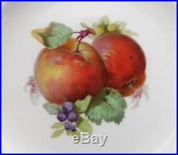 12 Antique c1890 KPM German Porcelain Hand Painted Fruit Lunch Plates Victorian