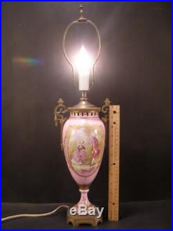 19 c Sevres French Bronze HAND PAINTED Porcelain Portrait KPM Urn Vase Gilt Lamp