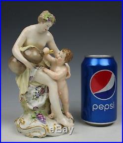 19C KPM Berlin Figurine Bacchante and Drinking Cherub WorldWide