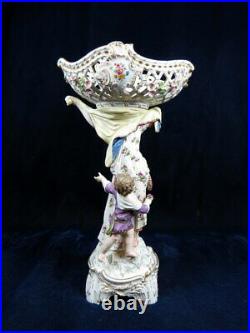 19th C Antique Kpm Berlin German Porcelain Goddess Cherub 17.25 Centerpiece