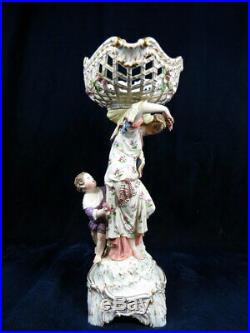 19th C Antique Kpm Berlin German Porcelain Goddess Cherub 17.25 Centerpiece