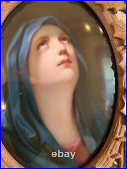 19th C. KPM hand painted porcelain plaque of Madonna in Black Forest (Brienz)