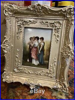 19th Century Hand Painted Porcelain Plaque With Frame KPM