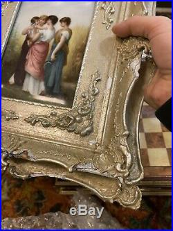 19th Century Hand Painted Porcelain Plaque With Frame KPM