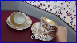 19th Century KPM Germany Porcelain Large Cup and Saucer decorated gold gilt 4p