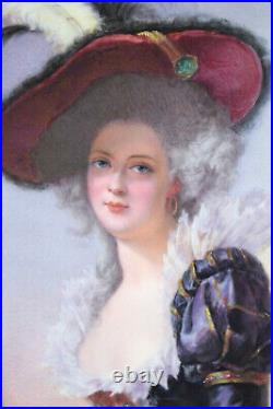 19th Century KPM Style Hand Painted Porcelain Plaque Elisabeth of France by Brun