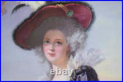 19th Century KPM Style Hand Painted Porcelain Plaque Elisabeth of France by Brun