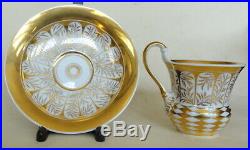 19th c. Antique KPM Berlin Porcelain Tea Cup & Saucer Biedermeier