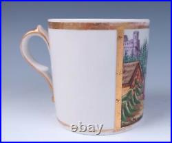 19thC German Eagle Mark Porcelain Finely Hand Painted Mug Cup Antique KPM Russia