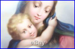 19thC. Signed KPM Porcelain Plaque Raphael Madonna Child Portrait Bucker Antique