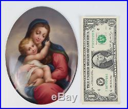 19thC. Signed KPM Porcelain Plaque Raphael Madonna Child Portrait Bucker Antique
