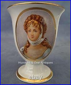 2 Napoleonic KPM Porcelain Cups Portrait Friedrich Wilhelm III & Queen Louise