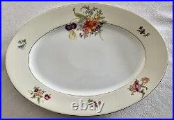 41 pc Set KPM Vintage Antique Cream & White Floral Pattern Plates Bowls cups