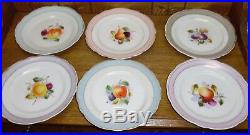 6 Antique KPM Porcelain Hand Painted Fruit Decorated Plates 8 Worn