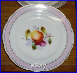6 Antique KPM Porcelain Hand Painted Fruit Decorated Plates 8 Worn