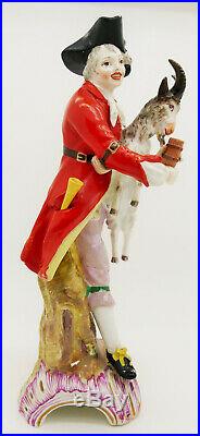 A Rare Antique KPM Berlin Porcelain Figurine 18th Century Boy with Goat restored