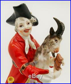 A Rare Antique KPM Berlin Porcelain Figurine 18th Century Boy with Goat restored