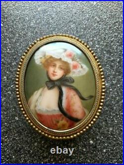 A Wonderful Petite Jewelry Box With KPM style Porcelain Plaque Signed Wagner