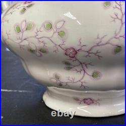 ANTIQUE BERLIN KPM PORCELAIN Round COVERED TUREEN with Purple Green Gold TRIM 13
