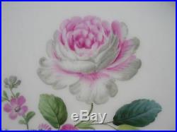 Antique 1850 Germany Kpm Porcelain Large Floral Low Compote Scepter Pfennig Mark