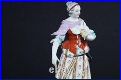 Antique 18th KPM Berlin Porcelain Woman Figure with Pear in Hand Marked