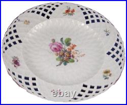 Antique 18thC KPM Berlin Porcelain Reticulated Floral Plate Porzellan Teller
