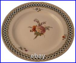 Antique 18thC KPM Berlin Porcelain Reticulated Floral Plate Porzellan Teller E