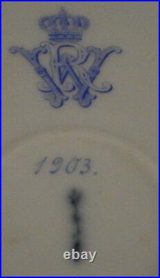 Antique 1903 KPM Berlin Porcelain Damaskus Service Dinner Plate Porzellan Teller