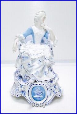Antique 19th C KPM Germany Hand Painted Porcelain Sitting Lady Figurine