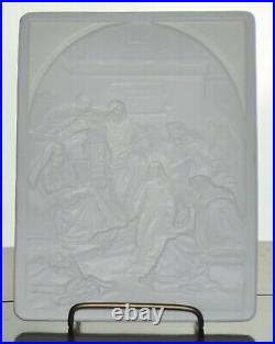Antique 19th Century German KPM Porcelain Lithophane Panel Religious Jesus Scene