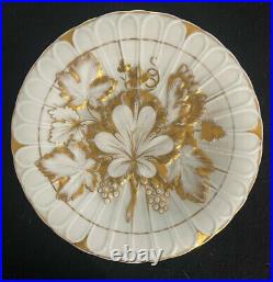 Antique 19th Century KPM Gold Grape Leaf Decorated Plate