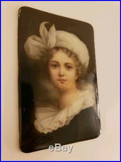 Antique 19th Century Victorian Portrait KPM Hand Painted Girl Porcelain Plaque