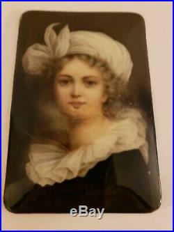 Antique 19th Century Victorian Portrait KPM Hand Painted Girl Porcelain Plaque