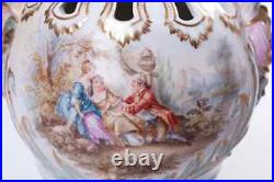 Antique 19th Original Germany KPM style Pair Porcelain Vases Marked 34 cm