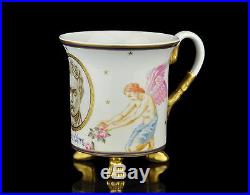 Antique 19th century KPM porcelain cup, gilt, handpainted Beethoven