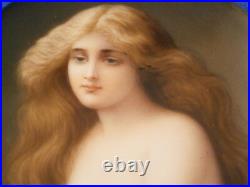Antique 19thC Hutschenreuther Porcelain Semi Nude Lady Portrait Plaque Porzellan