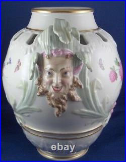 Antique 19thC KPM Berlin Porcelain Potpourri Lidded Vase Porzellan Floral Scene