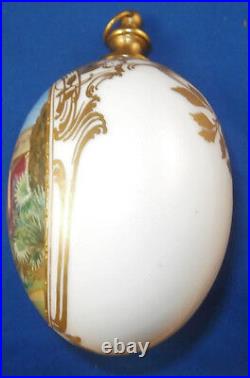 Antique Art Nouveau KPM Berlin Porcelain Scenic Perfume Bottle Egg Porzellan Ei