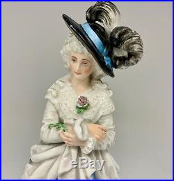 Antique Berlin Porcelain Figurine with Heraldic Crest Duchess of Devonshire