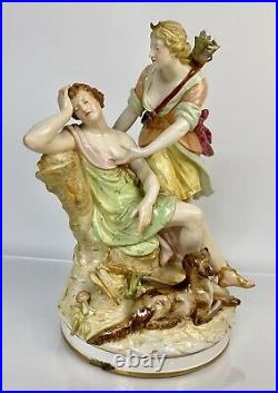 Antique C19th KPM Porcelain Neoclassical Figural Group/Figurine