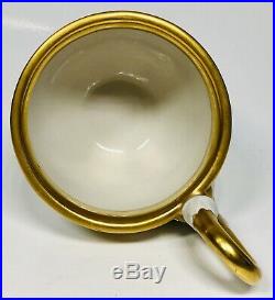 Antique Circa 1900 German Porcelain Gilded Cup and Saucer in Style of Swan