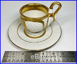 Antique Circa 1900 German Porcelain Gilded Cup and Saucer in Style of Swan