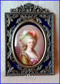 Antique Continental Royalty Sevres Kpm Porcelain Plaque Of Marie Antoinette Hand