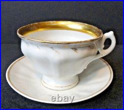 Antique Early Rare KPM Porcelain Breakfast Coffee Cup withLid &Saucer-White withGold