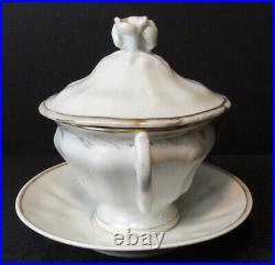 Antique Early Rare KPM Porcelain Breakfast Coffee Cup withLid &Saucer-White withGold
