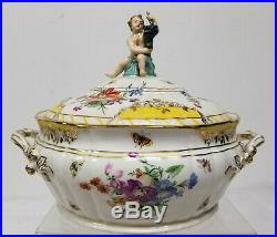 Antique Fine KPM Porcelain Covered Dish Gilt Floral Scepter Mark Tureen