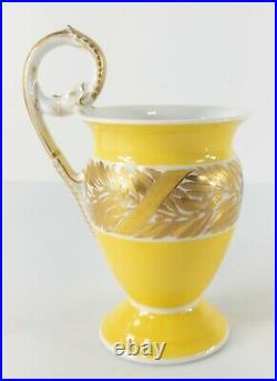 Antique German Berlin KPM WWI Iron Cross Yellow and Gold Demitasse Cup 1914