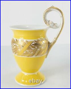 Antique German Berlin KPM WWI Iron Cross Yellow and Gold Demitasse Cup 1914
